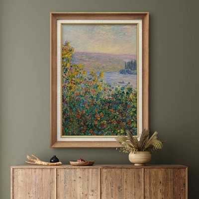 OverstockArt The Seine Near Giverny by Monet with hot Burgeon Gold Frame, Organic Pa